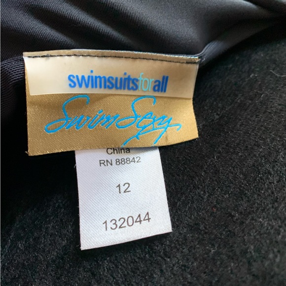 Swimsuits For All Swim Sexy Black And White Mid Rise Bra Top Swim Bikini Size 12 - Picture 7 of 13